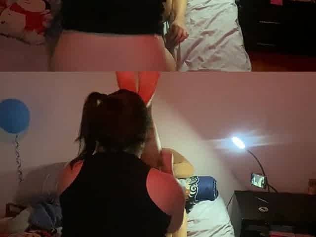 A lesbo beauty screws me in missionary and makes me cum many times