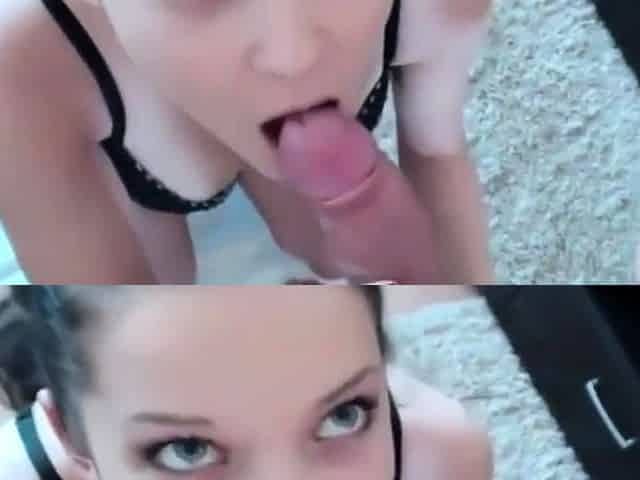 american Pale 18 Year old gives first Blowjob