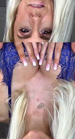 Cute blonde with big boobs solo