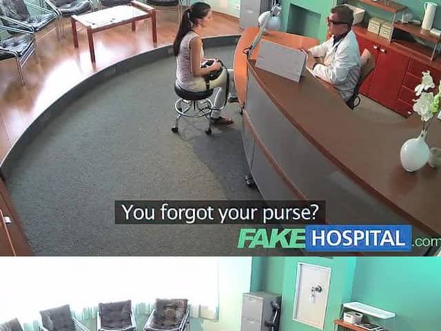 FakeHospital Hawt patient bent over the receptionists desk and drilled