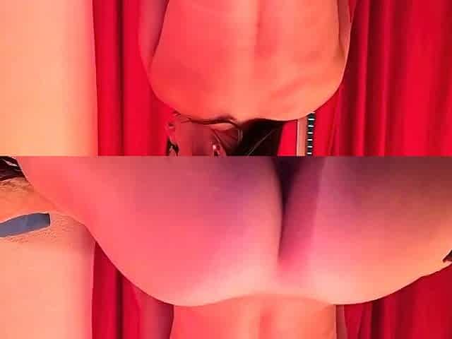Hot amateur busty brunette masturbate in webcam