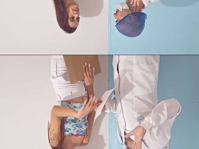 Gynecologist plays around with patient's pussy!