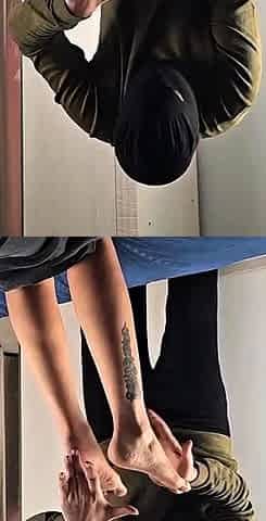 Hot brunette foot fetish play