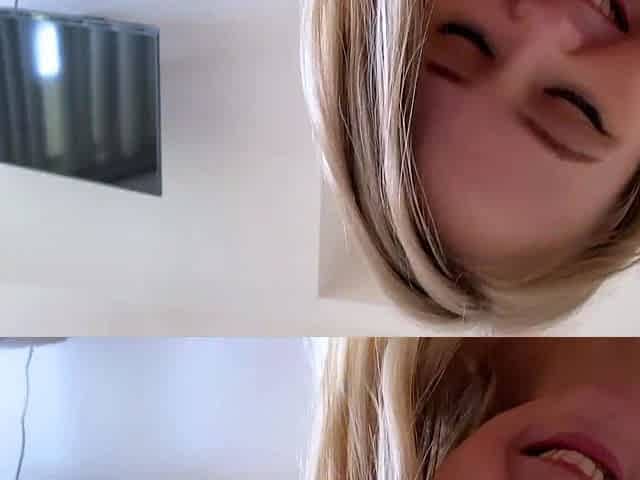 Cute blonde sucking fucking and stroking (footjob even) POV