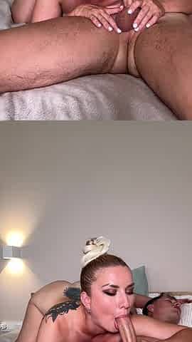 A Blowjob From a Juicy MILF with a Short Haircut.