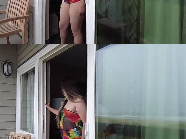 Getting caught screwing in the balcony!! (Beach view)