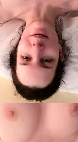 Brunette solo darling masturbating at home
