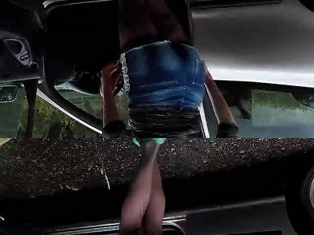Revving My Car in Hawt Red Ballet Flats
