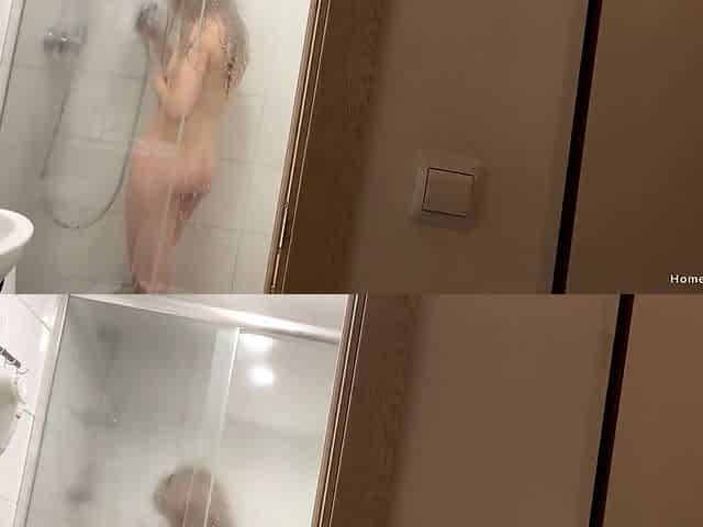 Sloppy blowjob in the shower with a cute Asian amateur teen