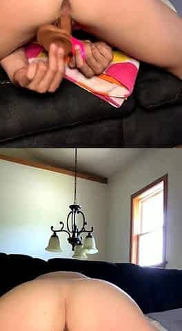 Stacked brunette goes solo toys and masturbation