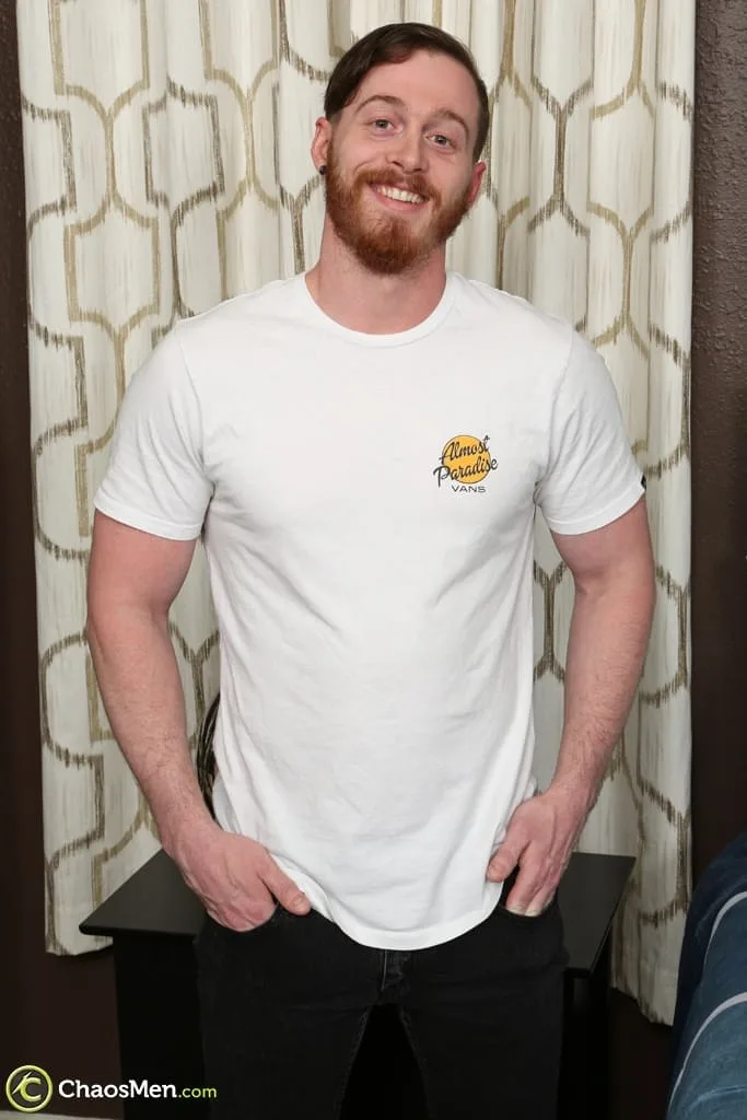 Ginger Tom Bradley shows off his sexy chest, uncut rod & big ass in a gay solo — Featured