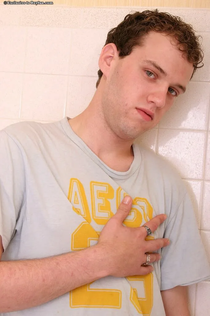Bored gay hottie Kevin soaping and washing his big fat dick in the shower — In Focus