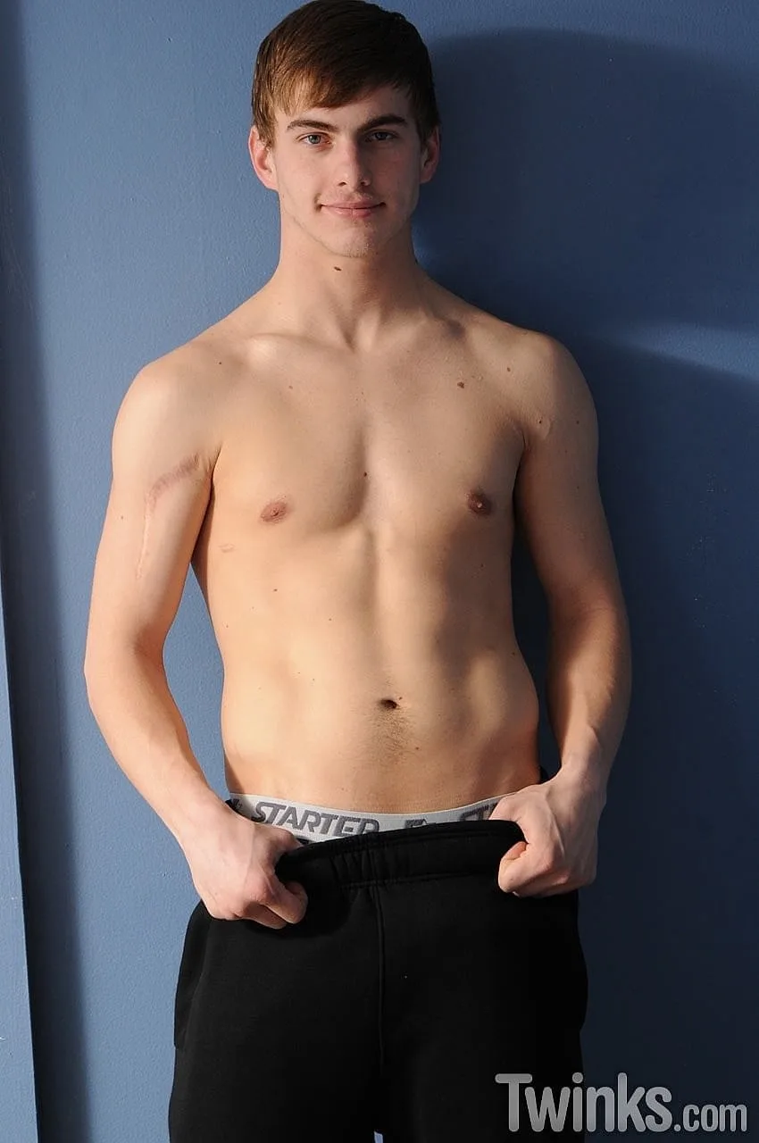 Charming gay brunette Noah Brooks unveiling his curved dick and big booty — Editors’ Pick