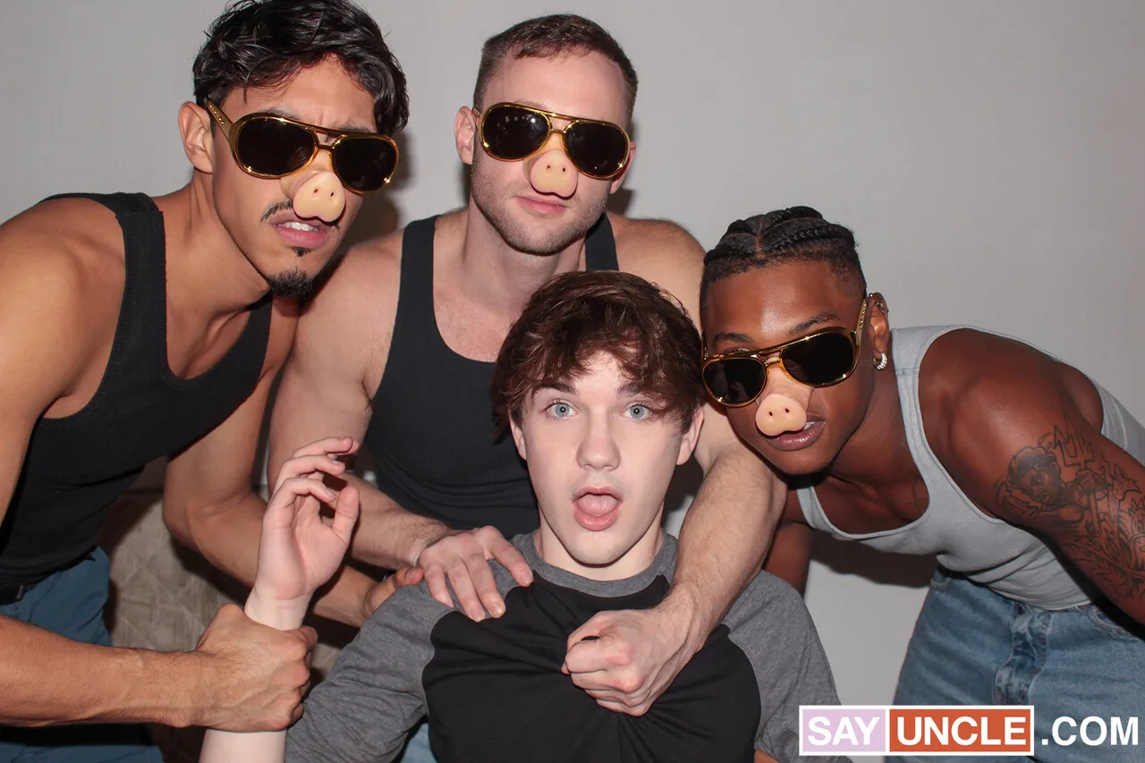 Young redhead is stripped naked by a bunch of black and white boys — Editors’ Pick